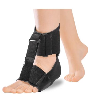 BraceAbility Foot Drop Brace - Ankle Orthosis Sock for Toe Walking in Big Kids Teens Adults Supports Charcot Marie Tooth Peroneal Nerve Injury Stroke Muscle Dystrophy Pain Relief in Bed (S/M)