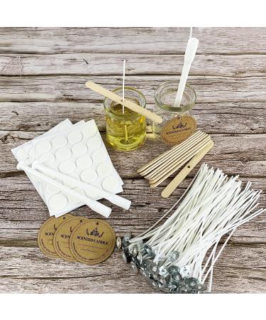 100pcs Candle Wick Kit with Stickers, Holders, Placing Tube & Tags - 8 Inch Candle Making Set - Buy Online on GoSupps.com