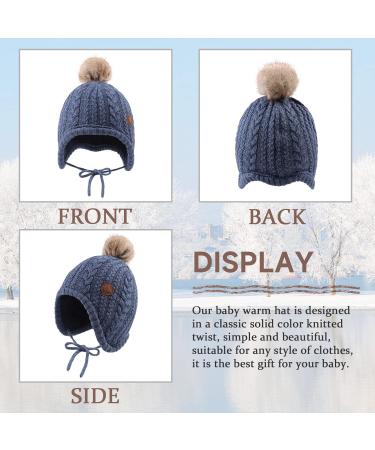 XIAOHAWANG Baby Boys Winter Hat with Velvet Lining and Earflaps - 0-6 Months, Jean Blue - Buy Online on GoSupps.com