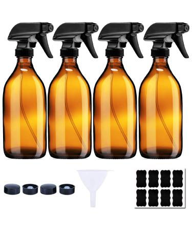 Braunglas spray bottle of empty glass bottles 4PCs 500ml watering can with adjustable spray head reusable atomizable atomizer effect for plant flowers garden hairdressing salon