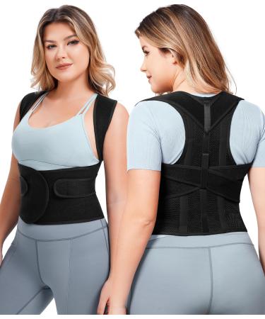 Gotoly Back Brace Posture Corrector for Women Adjustable Back Straightener Support for Spinal Neck Shoulder Hunchback Posture Corrector Black S