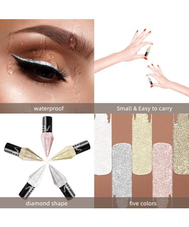  NEFLUM Shiny Professional Eyeliner Eye Liners Pigment Silver Black Gold 5 Color Liquid Glitter Eyeshadow Cosmetics Makeup - Buy Online on GoSupps.com