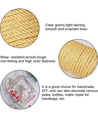 PandaHall 8mm Gold Twisted Cord Trim - 20 Yards Silk Rope for Curtain Tieback, Upholstery, Graduation Honor Cord, Christmas Garland - Buy Online on GoSupps.com