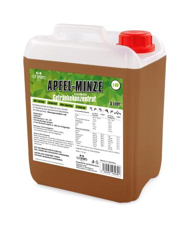 C.P.Sports beverage syrup for mineral drink i syrup sugar-free for vital drink apple mint with vitamins i beverage concentrate for mixing with water for sports drink i 5 liter + pump dispenser apple mint 5 l (1 Pack)