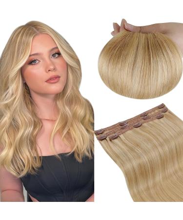 Runature clip in extensions real hair blonde 50cm long hair real hair extensions clip blond 3pcs 50g extensions ehthaar clip blond highlight smooth extensions color #16P24 50cm-3Pcs #16P24