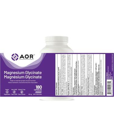 AOR Magnesium Glycinate 90mg 180 Capsules - Promotes Optimal Muscle Function & Metabolism - Vegan Magnesium Bisglycinate Supplement - Cardiovascular Support Muscle Comfort & Balanced Menstrual Cycles - Buy Online on GoSupps.com