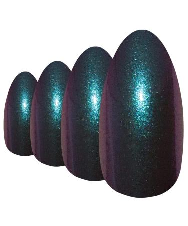 Shop False Nails Bling Art - Green Purple Chameleon Almond Stiletto | 24 Fake Tips for Stunning Manicures - Buy Online on GoSupps.com