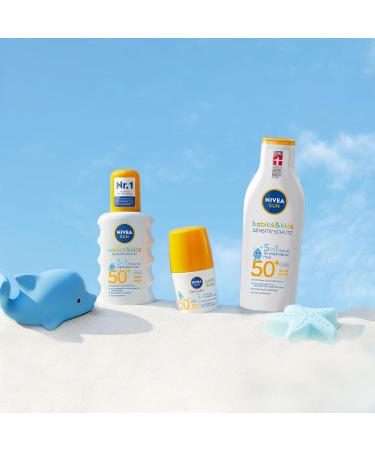 Nivea Sun Babies & Kids Sensitive Protection Sunscreen Roll-On SPF 50+ | Waterproof Kids Sun Milk for Safe Outdoor Fun - Buy Online on GoSupps.com