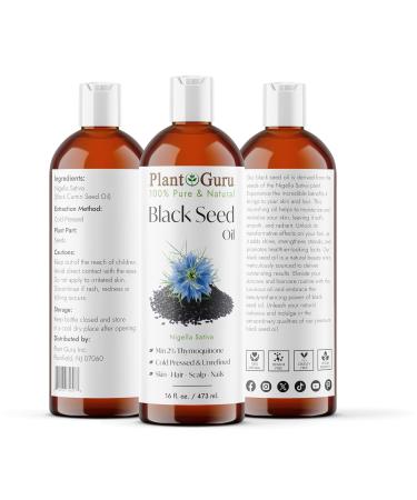 Black Cumin Seed Oil 16 fl. oz - Unrefined Cold Pressed 100% Pure Nigella Sativa Oil for Skin Hair Growth & Massage | Natural Kalonji Oil - Buy Online on GoSupps.com