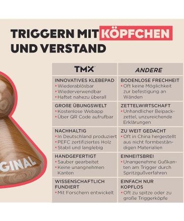 TMX Trigger Original - Acupressure Trigger Point Massage Tool for Muscular Pain Relief | Made in Germany | Natural Beech Wood - Buy Online on GoSupps.com
