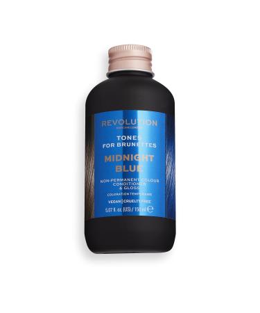 Revolution Beauty London Haircare tones for Brunettes Add A Hint Of Colour Transform and Condition Hair Midnight Blue Midnight Blue 150 ml (Pack of 1)