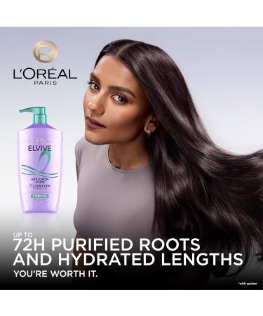 L'Oreal Paris Elvive Hyaluron Pure Shampoo and Conditioner Set Clarifying Shampoo and Rehydrating Conditioner with Salicylic Acid and Hyaluronic Acid - 28 FLOZ - PACK OF 2 - Buy Online on GoSupps.com