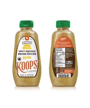 Koops' Spicy Brown Mustard 325mL Certified Organic Gluten-Free Vegan Kosher Clean Ingredients
