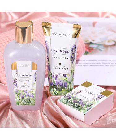 Spa Luxetique Lavender Bath Basket for Women - Body Lotion, Bath Salt, Bombs - Relaxation Spa Set - Birthday Gift - Buy Online on GoSupps.com