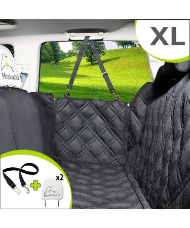 XL Premium Hammock Dog Car Seat Cover - Non-Slip, Water Repellent, Pet Car Seat Protector with Seat Belt and Headrest Covers - X-Large Black - Buy Online on GoSupps.com