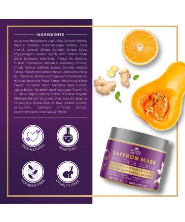 Golden Saffron Exfoliating Face Mask & Scrub - Brightening Pore Minimizing Gluten-free - 2 OZ for All Skin Types - Buy Online on GoSupps.com