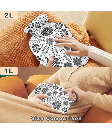 Naanle Ethnic Tribal Flowers 2L Hot Water Bottle with Cover | Heat & Cold Therapy for Pain Relief | Large Transparent Bag for Bed Hands & Feet - Buy Online on GoSupps.com