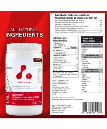 ATP LAB - Grass Fed Whey Protein Powder 900g (Chocolate Flavour) - Whey Protein Powder - Whey Protein Concentrate - Immune Recovery Muscle Growth Dark Chocolate 23 Servings (Pack of 1) - Buy Online on GoSupps.com