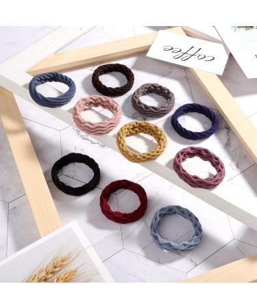 60 Seamless Cotton Hair Ties Ponytail Holders for Women/Girls - Elastic, No Crease, Lightweight - 4 Styles (Mixed Color) - 60 Count - Buy Online on GoSupps.com