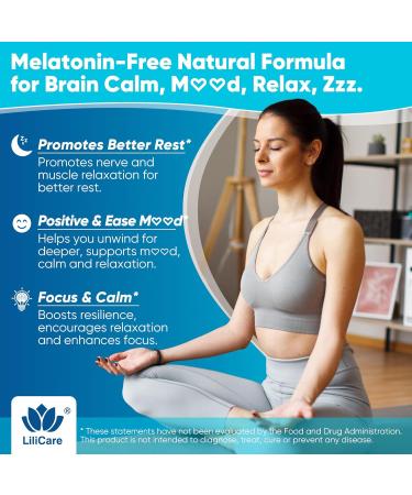 L Theanine Calm Gummies 500mg Sugar-Free Liposomal L-Theanine Supplement w/Safforn Magnesium Glycinate GABA Ashwagandha Algae Omega-3 Vitamin D3 B12 for Brain Calm Relax Mood Zzz 120Cts 60 Count (Pack of 2) - Buy Online on GoSupps.com