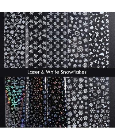 Snowflake Nail Foil Transfer Stickers - Christmas Nail Art Supplies for Festive Manicure - 10 Sheets - Buy Online on GoSupps.com