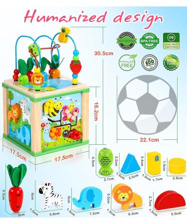 Jojoin Motor Cubes - Montessori Activity Center Wooden Toys for 1-3 Year Olds | Colorful & Engaging Motor Skills Development Toys - Buy Online on GoSupps.com
