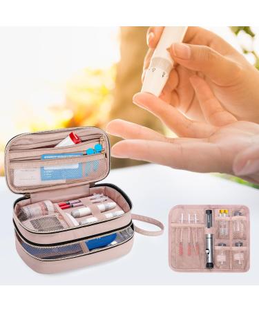 YARWO Insulin Cooler Travel Case with 2 Ice Packs Double-Layer Diabetic Insulated Organizer Portable Medication Bag for Insulin Pens Glucometer and Diabetes Care Kits Dusty Rose (Patented Design) - Buy Online on GoSupps.com