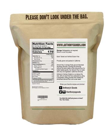 Anthony's Blanched Almond Flour 5 lb - Culinary Grade, Batch Tested, Gluten Free & Keto Friendly - Buy Online on GoSupps.com