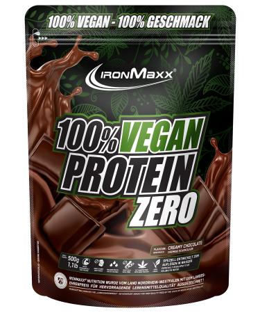 Ironmaxx 100% vegan protein zero - creamy chocolate 500g |Sugar -free and protein -rich protein powder from 4 components |vegan protein powder without aspartame chocolate