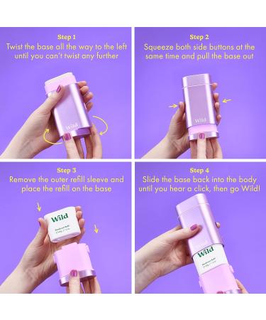 Wild - Purple Case with Refill Variety Pack - Natural Refillable Deodorant - Aluminum Free - Includes Fresh Cotton & Sea Salt Cherry Blossom and Coconut & Vanilla Scents - Vegan Fresh Variety Pack 1.41 Ounce (Pack of 3) - Buy Online on GoSupps.com