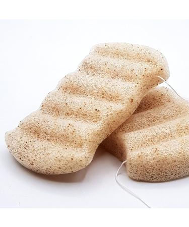Konjac Organic Peeling Sponge Set - 2 Walnut Body Sponges for Gentle Cleansing | Eco-Friendly Natural Exfoliation - Buy Online on GoSupps.com