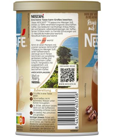 NESCAFÉ Gold Type Cappuccino Less Sweet, Drink Powder from Soluble Bean Coffee, Caffeinated, Pack of 1 (1 x 220 g) - Buy Online on GoSupps.com