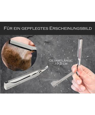 Soling Razor Set for Men - German-Made Beard Care Knife with Changeable Blades | Perfect Wet Shave - Silver - Buy Online on GoSupps.com