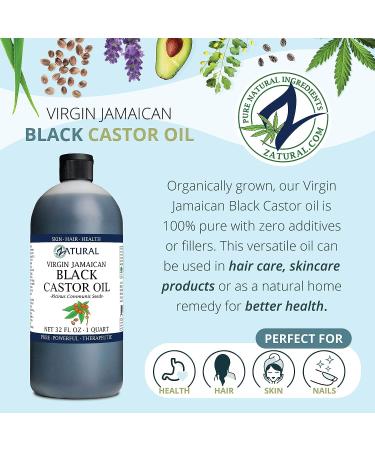 Zatural 100% Pure Jamaican Black Castor Oil - 32oz Bottle - Buy Online on GoSupps.com