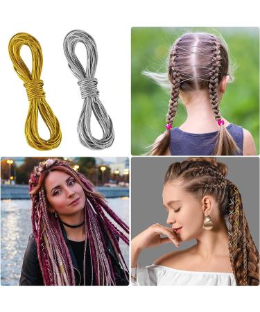 ANCIRS 4 Rolls (20 Meters) Hair Strings for Dreadlock Braids - Gold & Silver | Hair Braiding Ties for Dreads, Wedding Party DIY Crafts - Buy Online on GoSupps.com