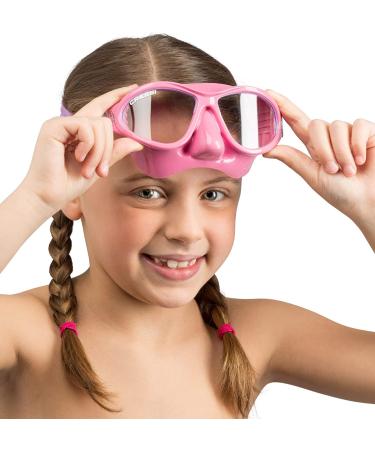 Cressi Kids Silicone Snorkeling Mask - Adjustable Strap - Ages 5-10 - Pink/Lilac - Buy Online on GoSupps.com