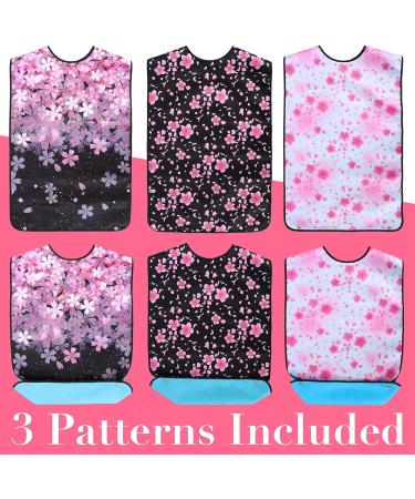 Cherry Blossoms Adult Bibs for Women - Waterproof & Reusable with Crumb Catcher - 3 Pack, Ideal for Seniors & Elderly - Buy Online on GoSupps.com