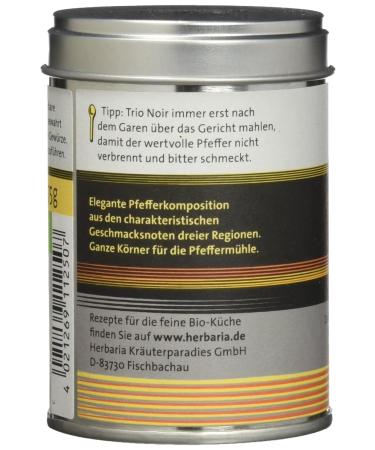 Herbaria Trio Noir Black Pepper - Organic M-can 75g | Premium Spice for Global Shipping - Buy Online on GoSupps.com