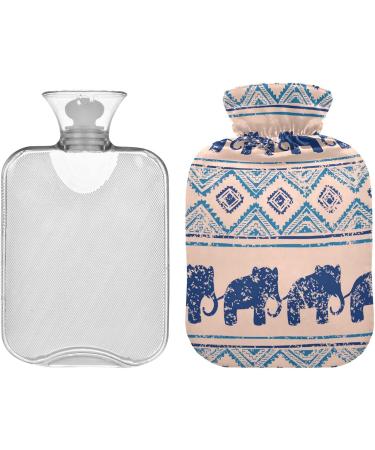 Naanle Stripes Elephant Ethno Hot Water Bottle | 2L Large Heat & Cold Therapy | Pain Relief for Bed Hands & Feet - Buy Online on GoSupps.com