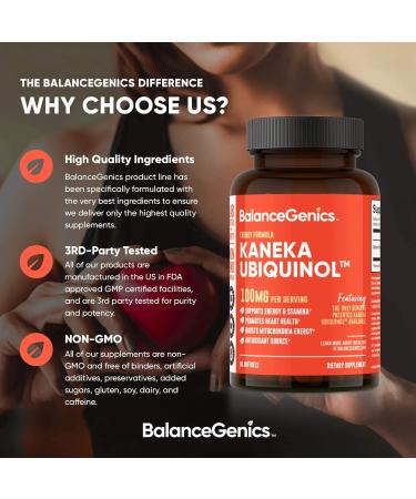 Ubiquinol 100mg - Premium CoQ10 Supplement | Patented Highly Absorbable Softgels for Heart Health - 60 Easy Swallow Capsules - Buy Online on GoSupps.com