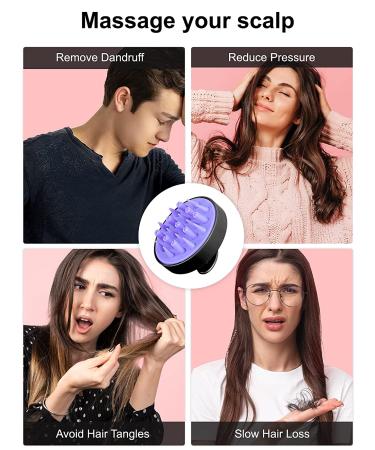 Heeta Hair Scalp Massager Brush - Soft Silicone Exfoliator for All Hair Types - Wet & Dry Shampoo Tool for Men, Women & Kids (Black) - Buy Online on GoSupps.com