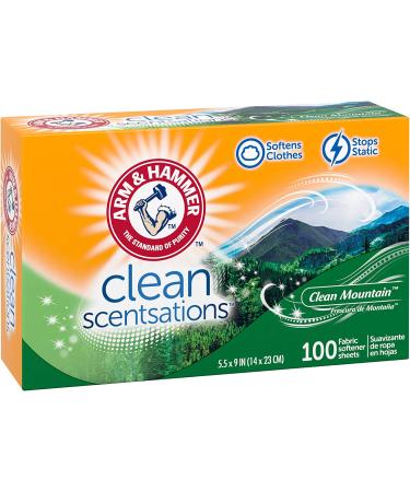 Arm & Hammer Clean Mountain Fabric Softener Sheets - 100 Count Pack - Laundry Essential - Buy Online on GoSupps.com