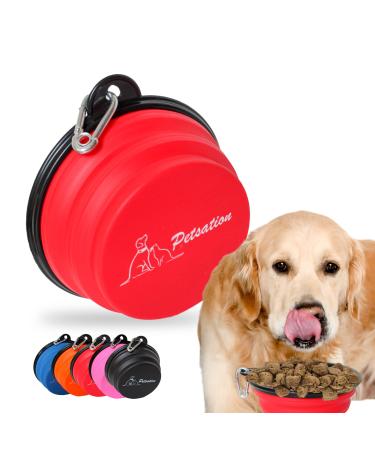 Petsation - dog bowl foldable for on the go the original food bowl dog ideal for everyday life - 350 ml water bowl - drinking bowl for the dog - Reisenapf Fressnapf napf (350ml red) 350ml red - Buy Online on GoSupps.com