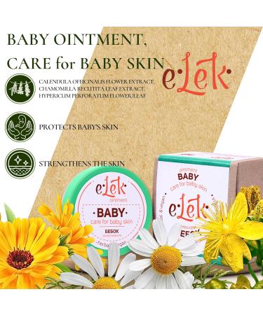 Elek Baby Herbal Ointment 20ml - Organic Hypoallergenic Diaper Cream for All Skin Types - Gentle Baby Care with Marigold & Beeswax - Buy Online on GoSupps.com