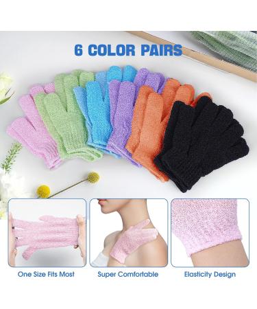 6 Pairs Exfoliating Bath Gloves Spa & Shower Body Scrubber for Men & Women | Dead Skin Remover Accessories - Buy Online on GoSupps.com