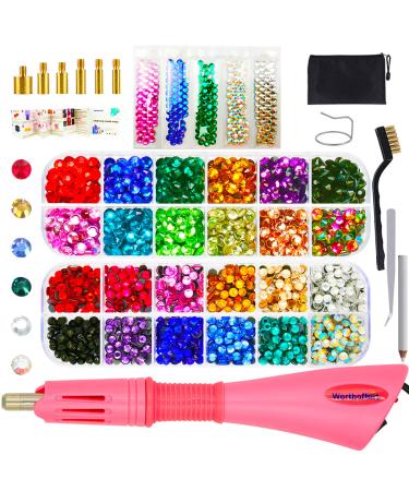 Worthofbest Bedazzler Kit with Rhinestones and Glue for Crafts, Clothes,  Shoes, Hotfix Rhinestone Applicator Tool, Hot Fix Crystals Badazzle Gun, Bedazzle  Jewels Bling Set