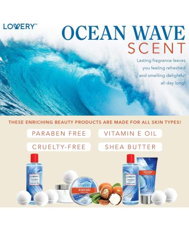Buy Birthday Gifts for Her | Home Spa Gift Baskets | Ocean Wave Spa Set - 11pc Bath and Body Gift Basket for Women & Men - Buy Online on GoSupps.com