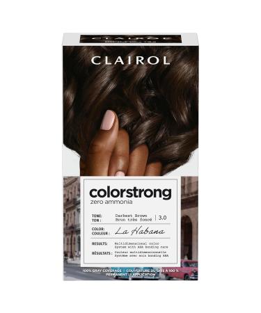 Clairol ColorStrong Permanent Zero Ammonia Hair Dye La Habana Hair Color - 3.0 Darkest Brown
