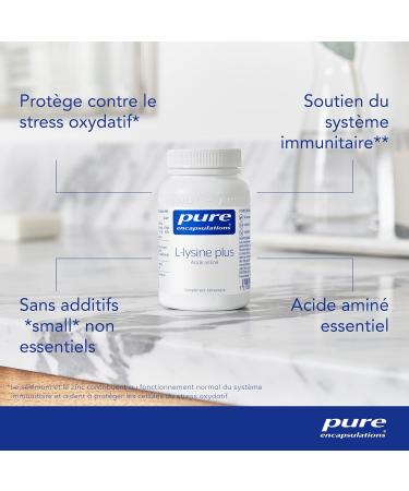 Pure Encapsulations - L-Lysine Plus - Acide Amin Essentiel avec S l nium & Zinc - Suppl ment Hypoallergenique - 90 G lules V ganes - Buy Online on GoSupps.com
