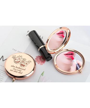 SEIRAA Theatre Drama Teacher Compact Mirror - Actress Gift Pocket Mirror - She Believed She Could - Buy Online on GoSupps.com